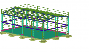 頂樓增建工程 中亞鐵工廠 鐵皮屋 鐵皮屋加蓋 Tekla Structures3D